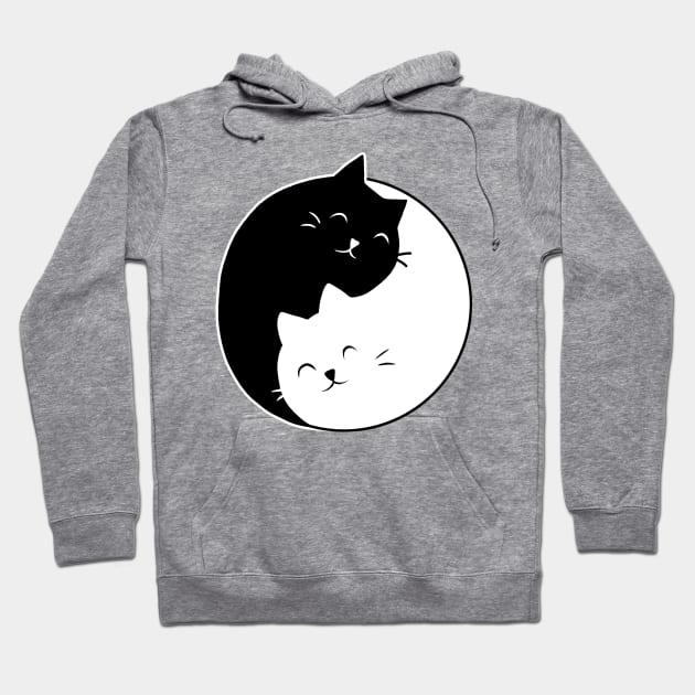 Yin Yang Cats Hoodie by valentinahramov